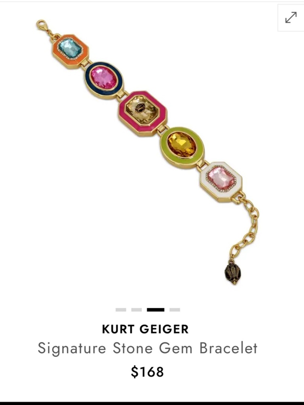Kurt Geiger Multicolor Enamel & Gem Bracelet,NWT